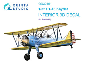 Quinta Studio QD32161 PT-13 Kaydet 3D-Printed &amp;amp; colored Interior on decal paper (Roden) 1/32
