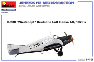 MiniArt 48005 Junkers F13. Mid Prod. German, Polish, Swiss Service 1/48 – zdjęcie 11