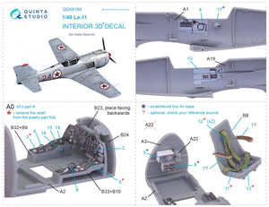 Quinta Studio QD48184 La-11 3D-Printed &amp;amp; coloured Interior on decal paper (HobbyBoss) 1/48 – zdjęcie 11