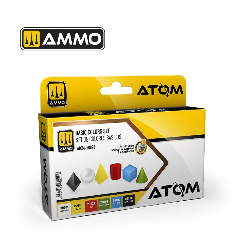 AMMO by Mig Jimenez 20820 ATOM Basic Colors Set 6x20ml