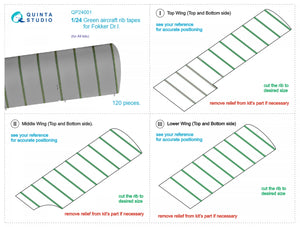 Quinta Studio QP24001 Green rib tapes Fokker Dr.I (All kits) 1/24 – zdjęcie 10