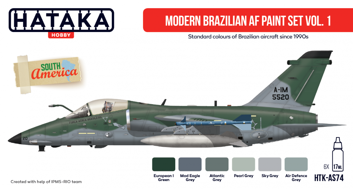 Hataka HTK-AS74 Modern Brazilian AF paint set vol. 1 (6x17ml) – image 2