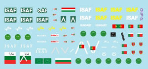 Star Decals 72-A1102 ISAF-Afghanistan # 3. Peacekeepers from Bulgaria, Hungary and Portugal. BRDM-2, BTR-80A, Panhard VBL. 1/72 – zdjęcie 2