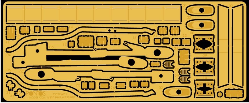 Pontos 35027WD1 HMS Warspite Wooden Deck set 1943 1/350 – image 3