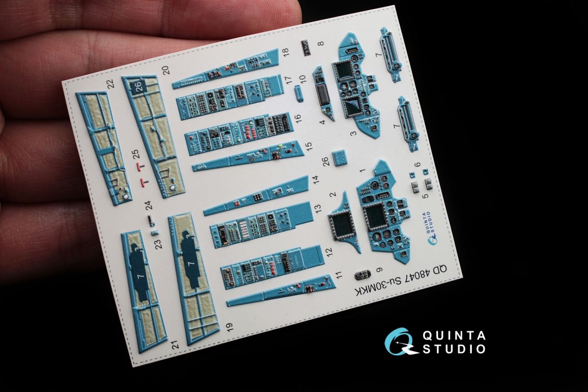 Quinta Studio QD48047 Su-30MKK 3D-Printed &amp;amp; colored Interior on decal paper (for HobbyBoss kit) 1/48 – image 2