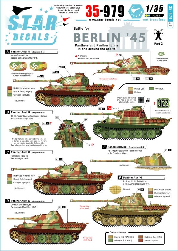 Star Decals 35-979 Battle for Berlin &amp;#39;45 3 1/35