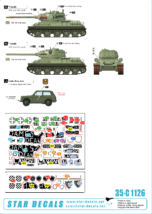 Star Decals 35-C1126 HVO (Croat). M-84, BRDM-2 2S1 Gvosdika, M-60P, M53/70 Praga, VW T3 1/35 – zdjęcie 2