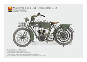 Copper State Models B32-002 Wanderer 4PS 1916 Motorcycle 1/32 – zdjęcie 9