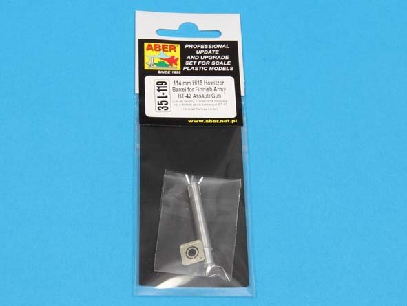 Aber 35L-119 114mm H/18 Howitzer barrel for Finnish Army BT-42 Assault Gun Tamiya 1/35 – image 4