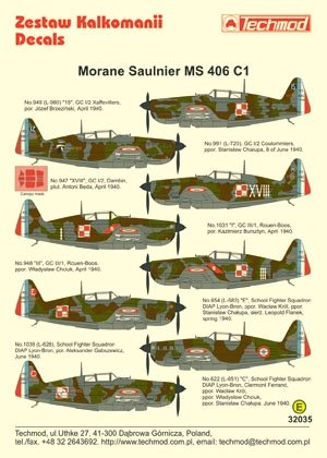Techmod 32035 - Morane-Saulnier MS.406C1 1/32 – imagen 2