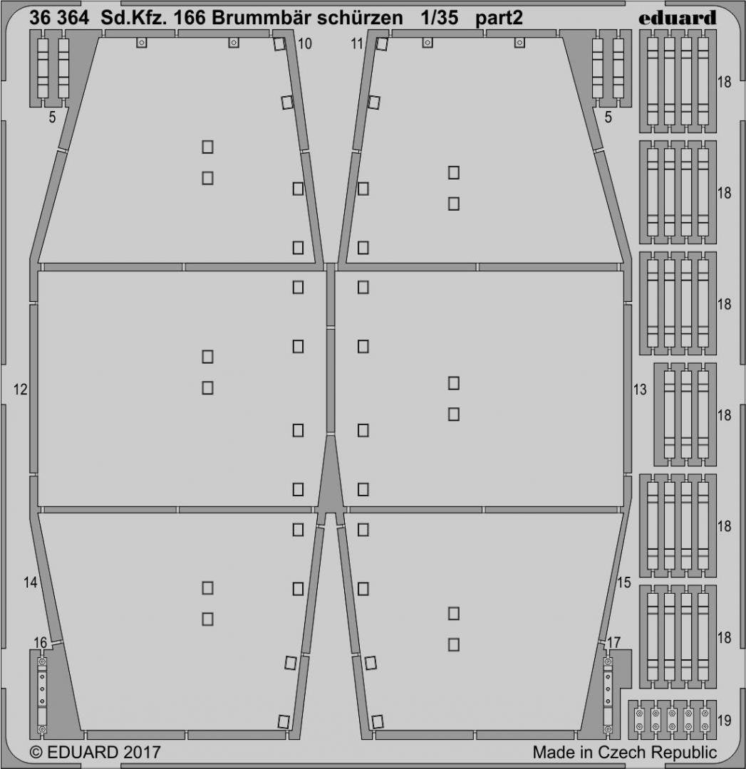 Eduard 36364 Sd. Kfz. 166 Brummbar schurzen TAMIYA 1/35 – zdjęcie 2