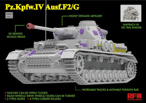 Rye Field Model 5143 Pz.Kpfw.IV Ausf.F2/G w/Engine &amp;amp; workable tracks 1/35 – zdjęcie 3