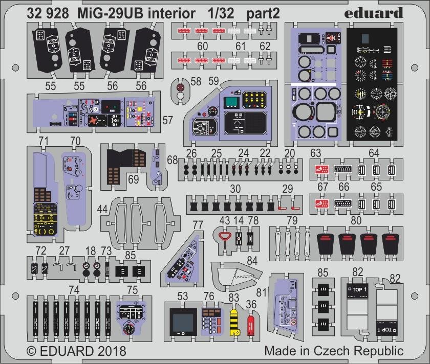 Eduard 32928 MiG-29UB interior TRUMPETER 1/32