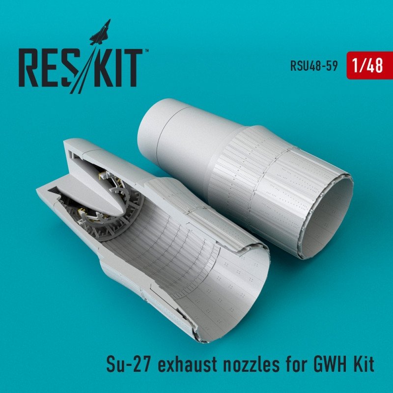 RESKIT RSU48-0059 Su-27 exhaust nozzles for Great Wall Hobby kit 1/48