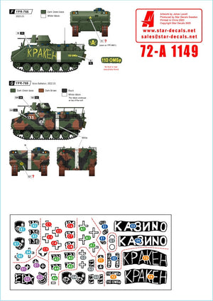 Star Decals 72-A1149 War in Ukraine # 11 Foreign Aid to Ukraine 2022-23. M113A2/A3, M113G3 and YPR-765 1/72 – image 2