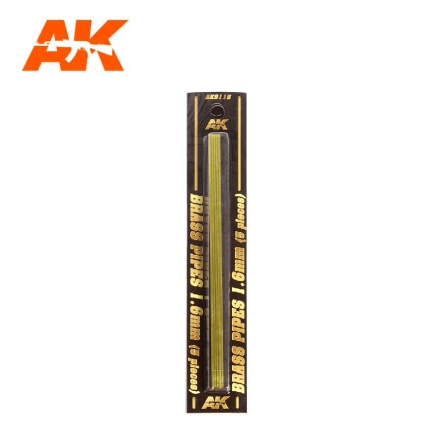 AK Interactive AK9115 BRASS PIPES 1.6MM Ø. 5 UNITS – zdjęcie 2
