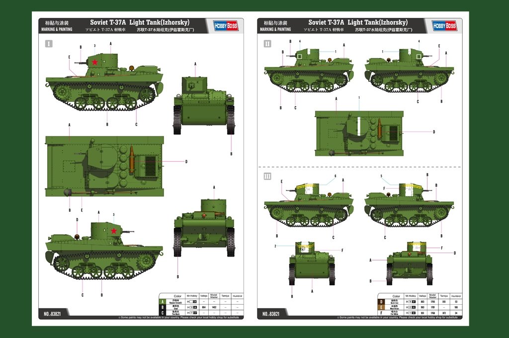 Hobby Boss 83821 Soviet T-37A Light Tank (Izhorsky) 1/35 – zdjęcie 2