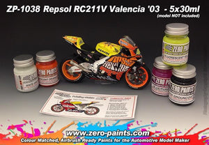 Zero Paints ZP-1038 Repsol RC211V Valencia &amp;#39;03 Paint Set 5x30ml – image 2