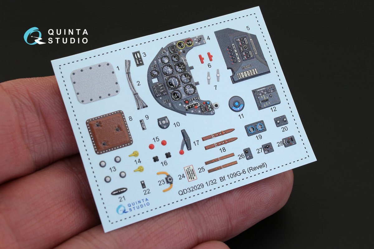 Quinta Studio QD32029 Bf 109G-6 3D-Printed &amp;amp; colored Interior on decal paper (for Revell kit) 1/32 – image 5
