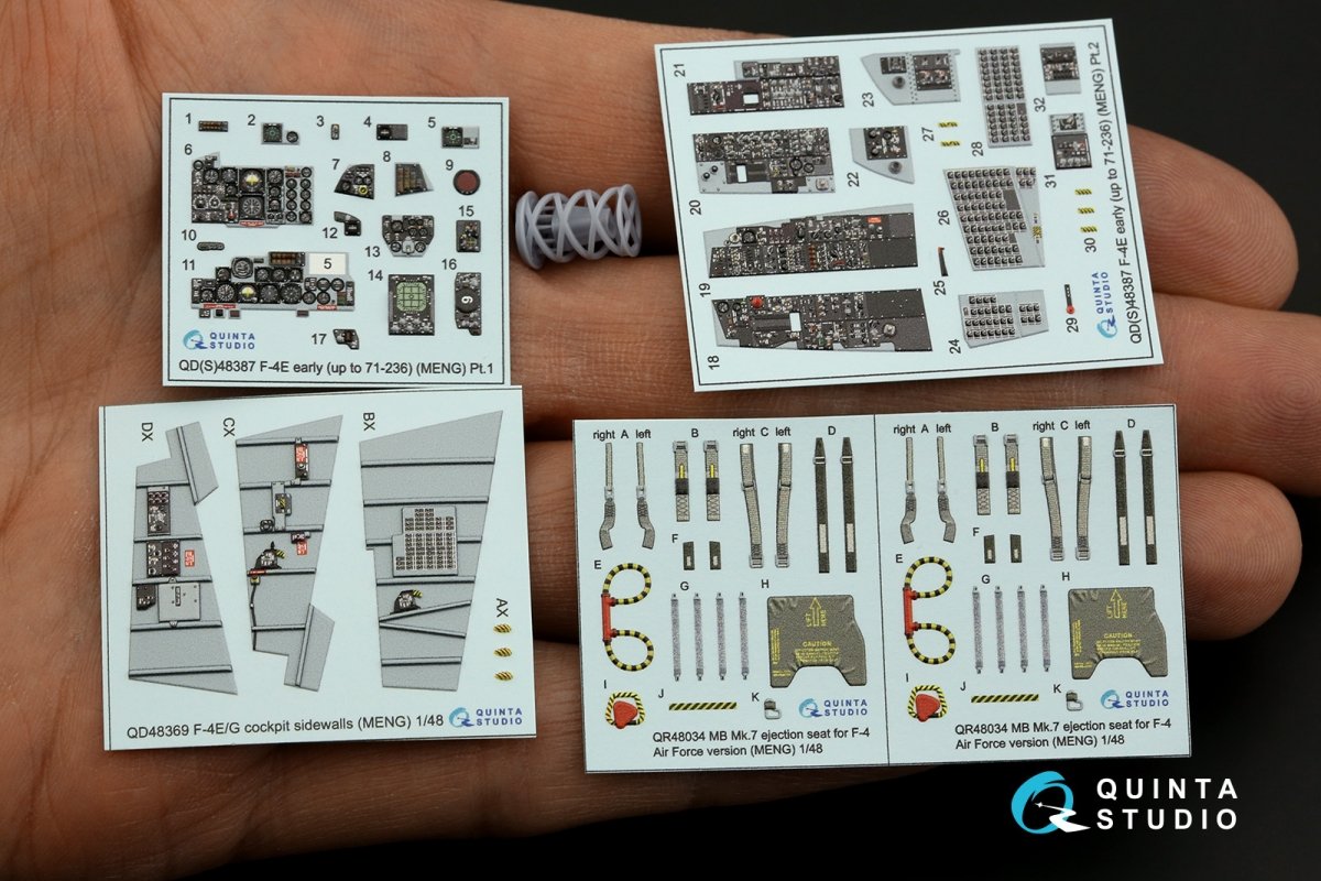 Quinta Studio QD+48387 F-4E early with slatted wing 3D-Printed &amp;amp; colored Interior on decal paper (Meng) (with 3D-printed resin parts) 1/48 – image 3