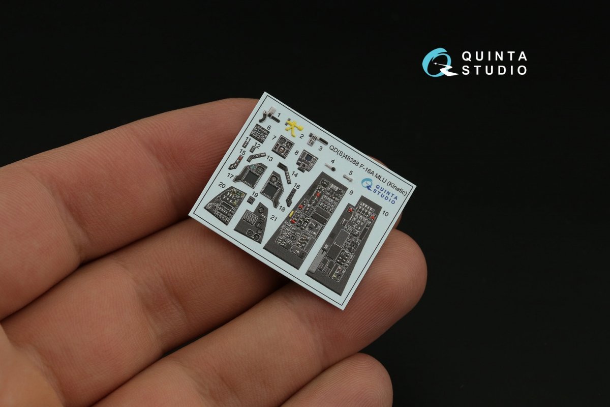 Quinta Studio QD48388 F-16A MLU 3D-Printed &amp;amp; coloured Interior on decal paper (Kinetic) 1/48 – zdjęcie 5