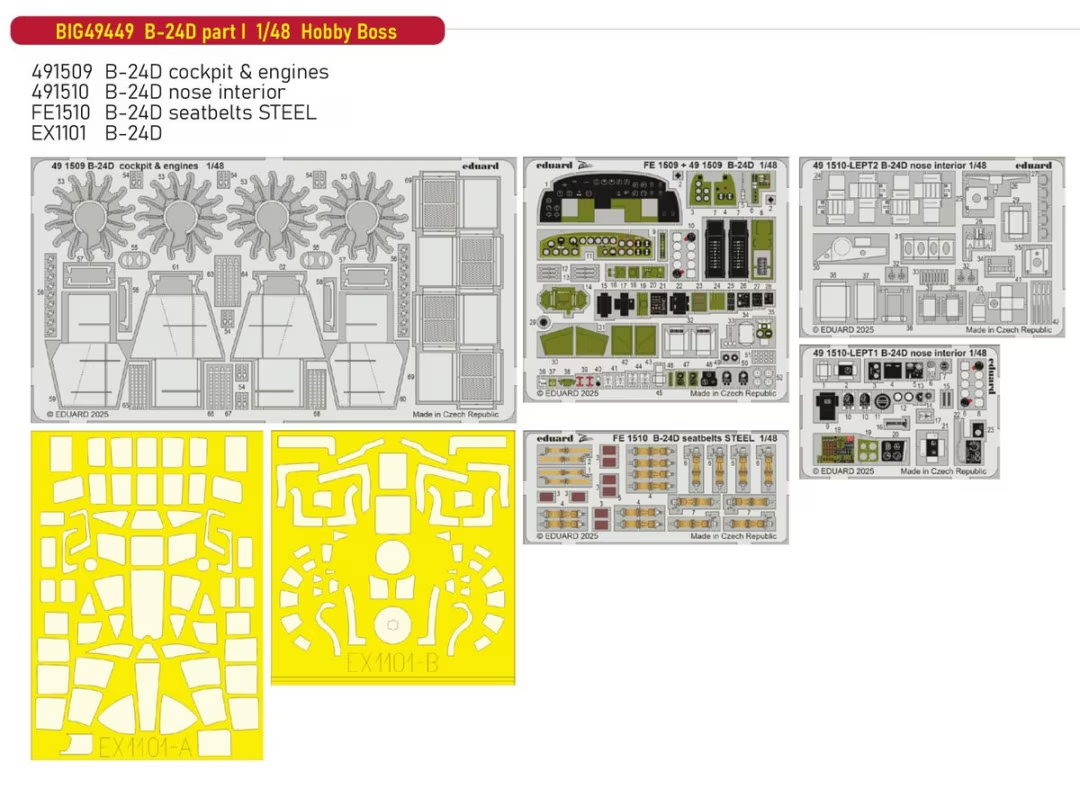 Eduard BIG49449 B-24D part I HOBBY BOSS 1/48