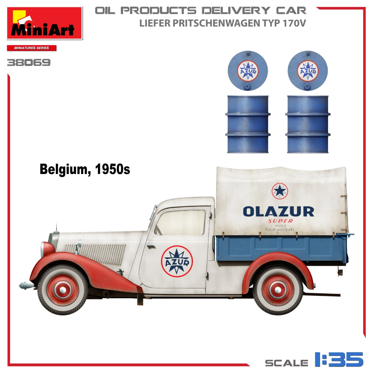 MiniArt 38069 OIL PRODUCTS DELIVERY CAR, LIEFER PRITSCHENWAGEN TYP 170V 1/35 – immagine 5