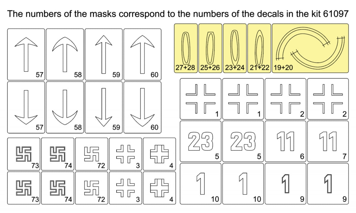 Omask 34047 Heinkel He-162 masks (for Miniart 48009) 1/48 – zdjęcie 2