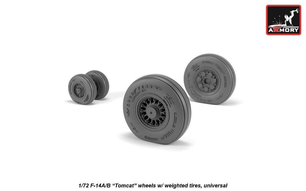 Armory Models AW72331 F-14A/B Tomcat early type wheels w/ weighted tires 1/72 – image 4