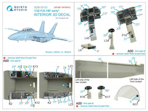 Quinta Studio QDS-32123 F/A-18F early 3D-Printed &amp;amp; coloured Interior on decal paper (Trumpeter) (Small version) 1/32 – zdjęcie 7