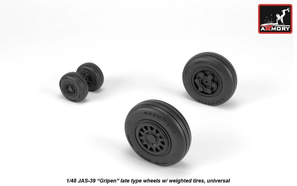 Armory Models AW48504 JAS-39 Gripen wheels w/ weighted tires, late 1/48 – zdjęcie 3