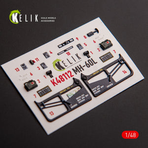 KELIK K48112 MH-60L Black Hawk - interior 3D decals for ICM kit 1/48 – zdjęcie 2