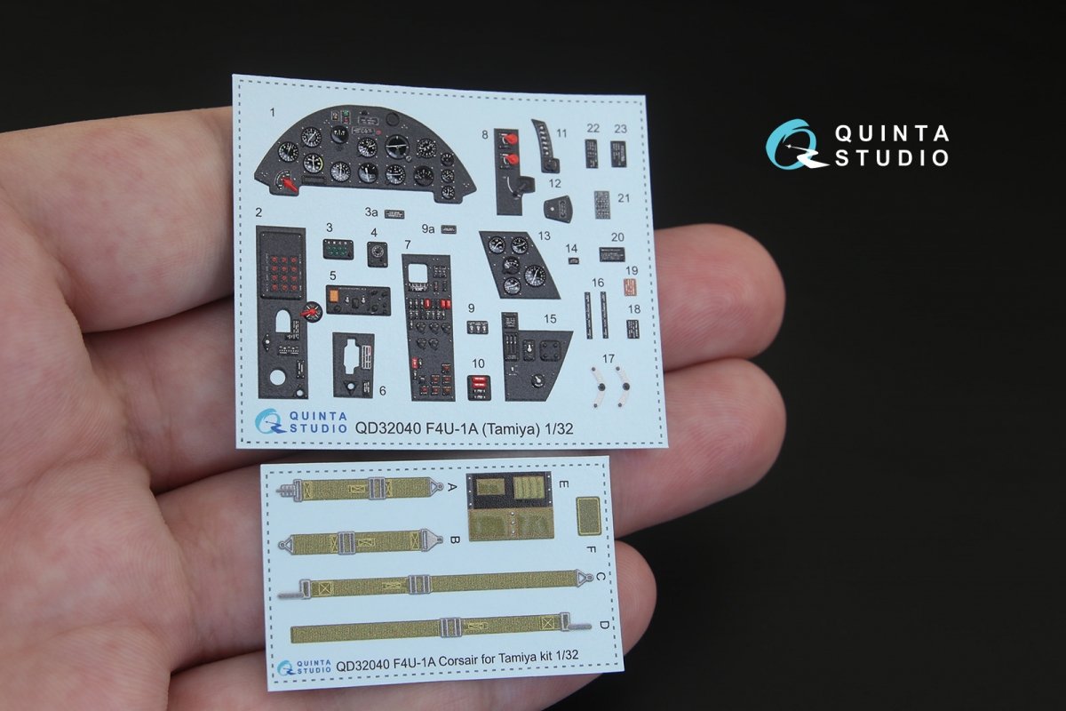 Quinta Studio QD32040 F4U-1A Corsair 3D-Printed &amp;amp; colored Interior on decal paper (for Tamiya kit) 1/32 – image 2