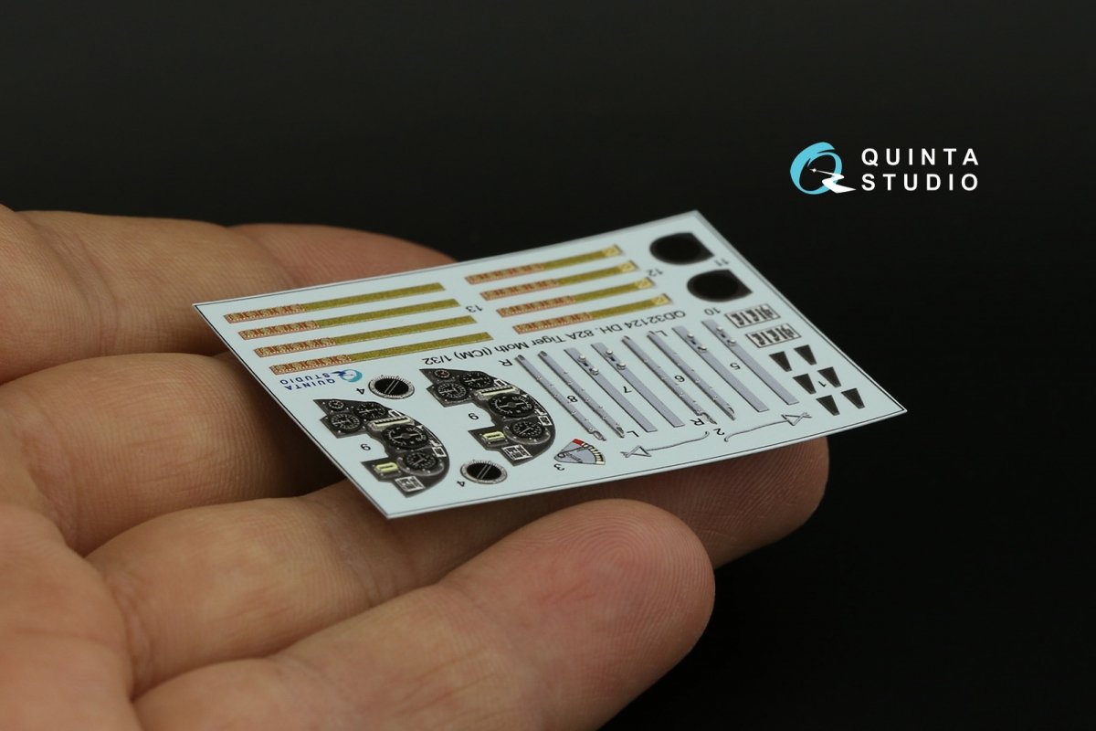 Quinta Studio QD32124 DH 82A Tiger Moth 3D-Printed &amp;amp; colored Interior on decal paper (ICM) 1/32 – image 3