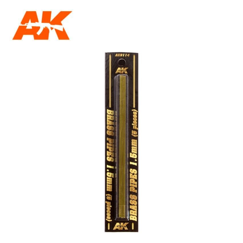 AK Interactive AK9114 BRASS PIPES 1.5MM Ø. 5 UNITS – zdjęcie 2