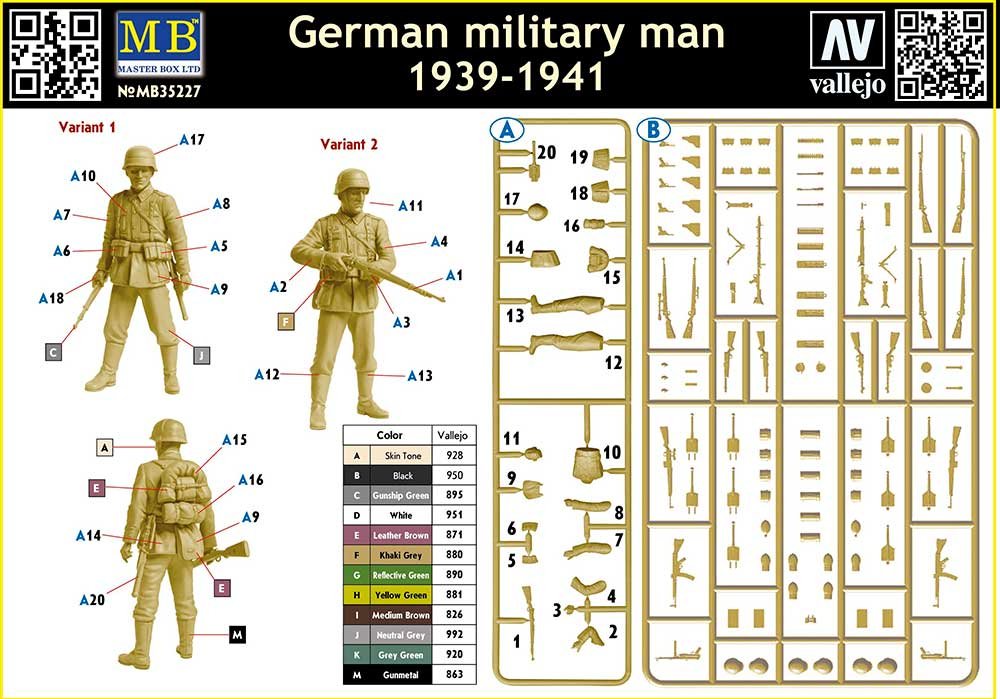 Master Box 35227 German military man, 1939-1941 1/35 – zdjęcie 2