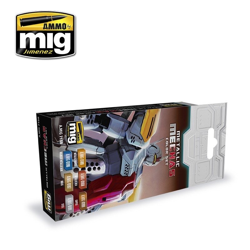 AMMO of Mig Jimenez 7158 METALLIC MECHAS COLOR SET 6x17ml – zdjęcie 2