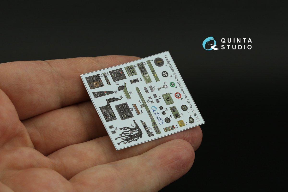 Quinta Studio QD48378 Bristol Blenheim Mk.I 3D-Printed &amp;amp; colored Interior on decal paper (Airfix) 1/48 – image 11