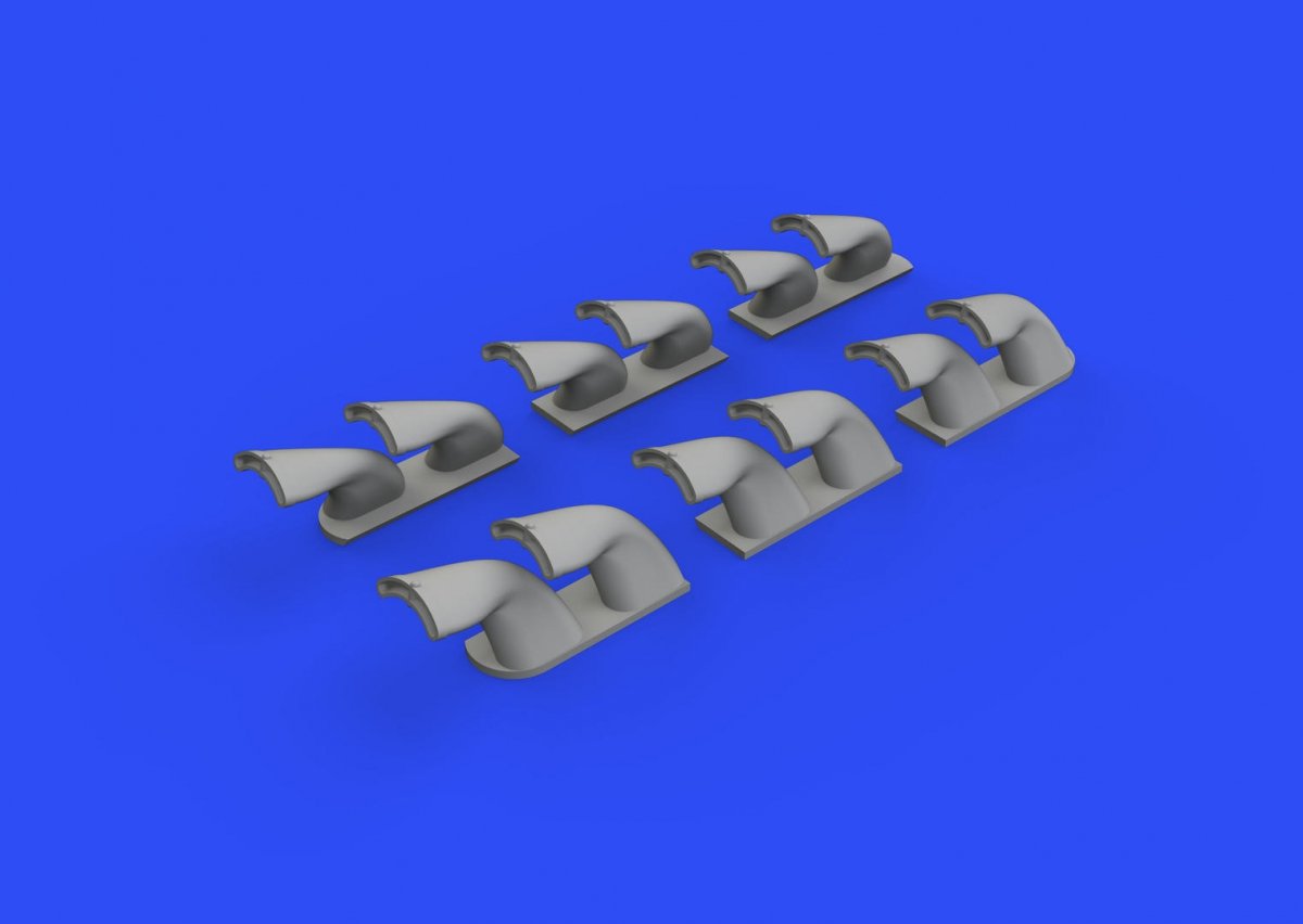 Eduard 632139 P-40 exhaust stacks fishtail 1/32 HASEGAWA – zdjęcie 3