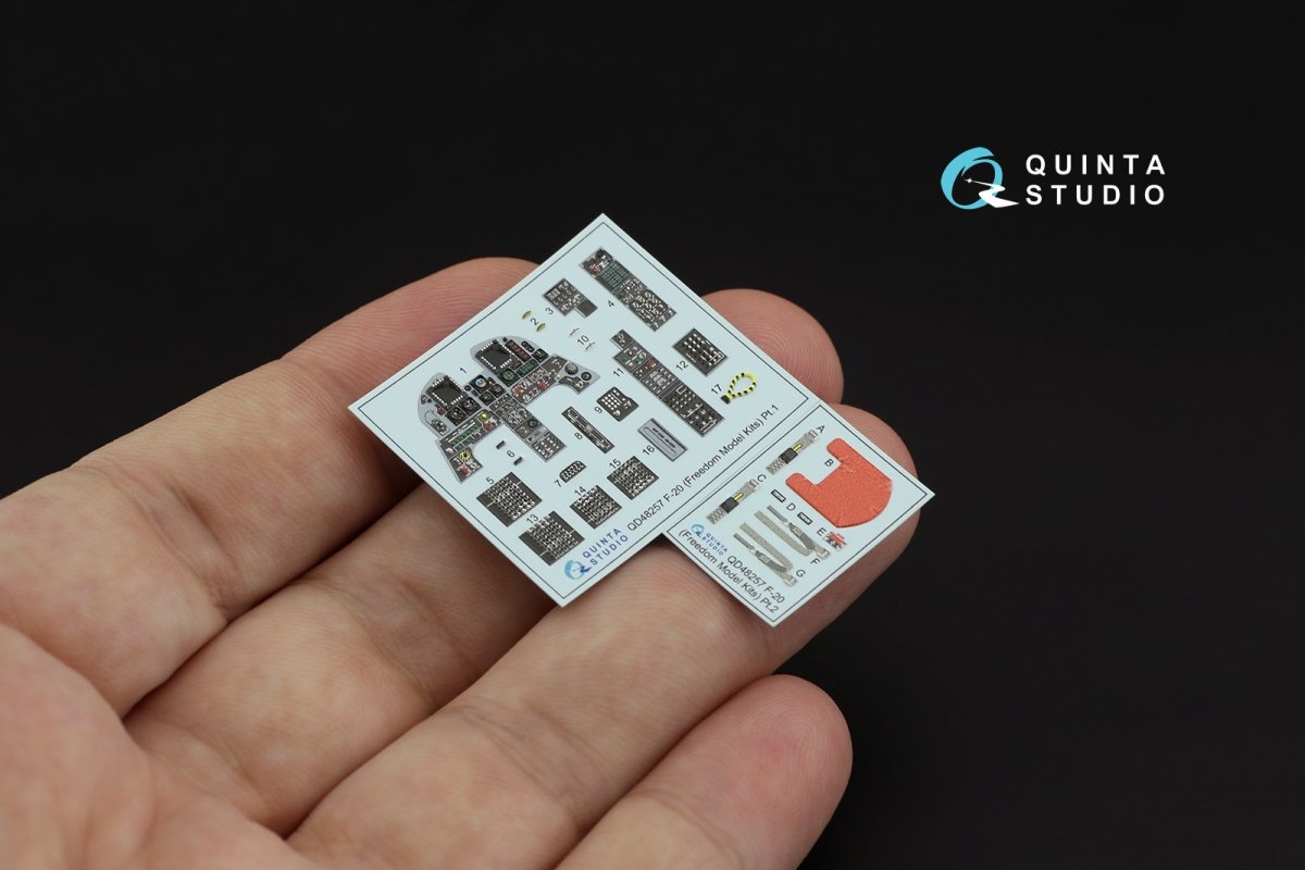 Quinta Studio QD48257 F-20 Tigershark 3D-Printed &amp;amp; colored Interior on decal paper (Freedom Model) 1/48 – image 4