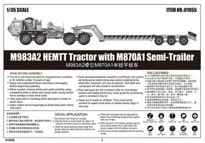 Trumpeter 01055 M983A2 HEMTT Tractor with M870A1 Semi-Trailer 1/35 – zdjęcie 5