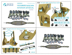 Quinta Studio QR35003 HUMVEE family belts, 3D-Printed &amp;amp; colored on decal paper (all kits) 1/35 – image 8
