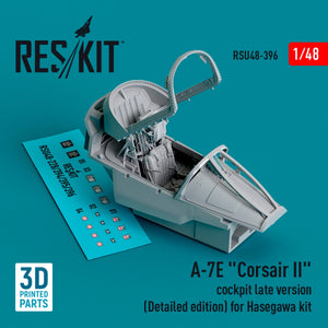RESKIT RSU48-0396 A-7E &amp;quot;Corsair II&amp;quot; cockpit late version (Detailed edition) for Hasegawa kit (3D Printed) 1/48