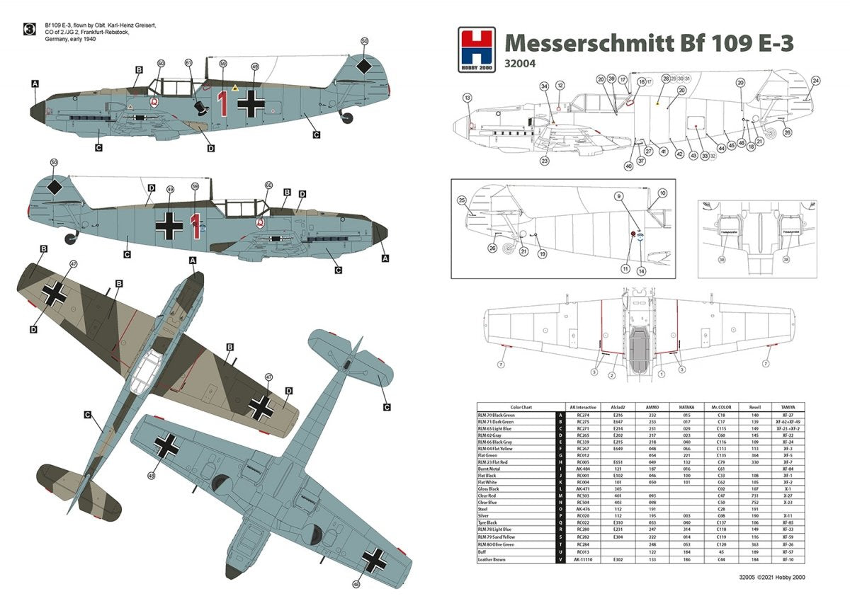 Hobby 2000 32004 Messerschmitt Bf 109 E-3 ( DRAGON + CARTOGRAF ) 1/32 – zdjęcie 2