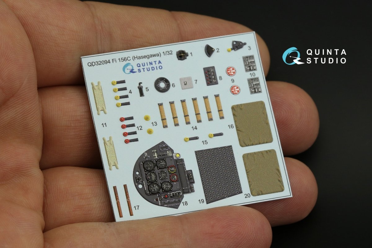 Quinta Studio QD32094 Fi 156C 3D-Printed &amp;amp; colored Interior on decal paper (Hasegawa) 1/32 – image 2