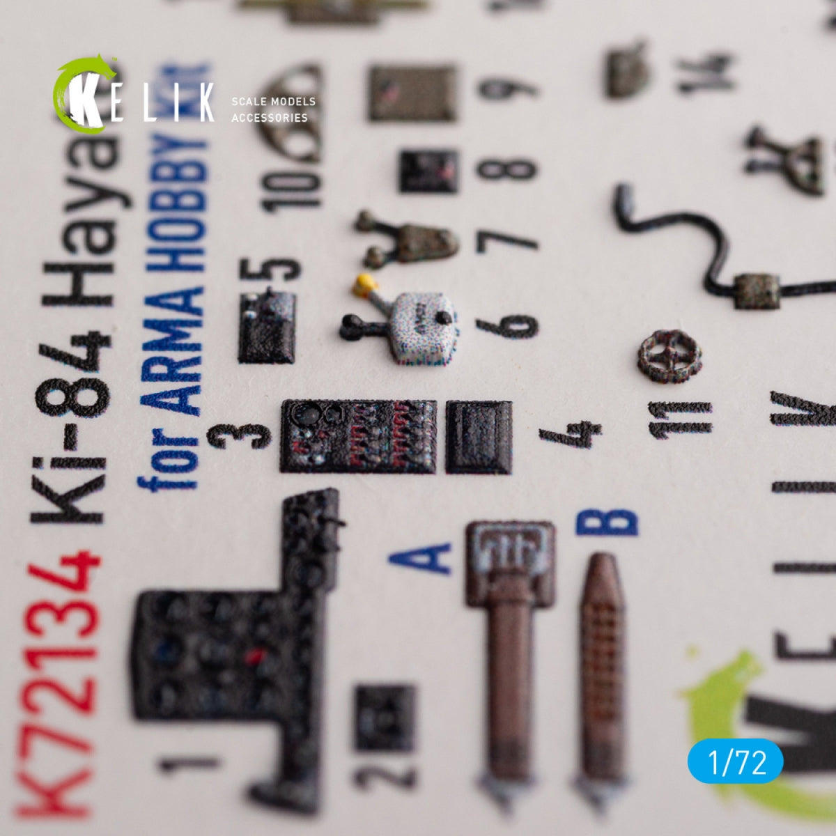 KELIK K72134 Ki-84 Hayate - interior 3D decals for Arma Hobby kit 1/72 – image 5