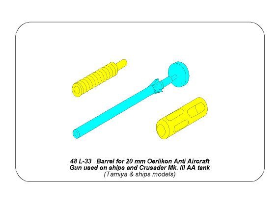 Aber 48L-33 Barrel for 20mm Oerlikon Anti-aircraft Gun 1/48 – image 12