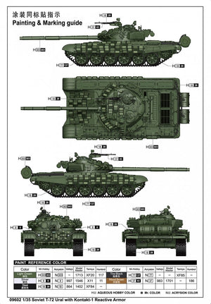Trumpeter 09602 Soviet T-72 Ural with Kontakt-1 Reactive Armor 1/35 – image 4