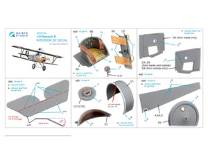Quinta Studio QD32182 Nieuport XI 3D-Printed &amp;amp; coloured Interior on decal paper (CSM) 1/32 – zdjęcie 10