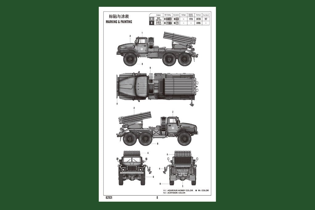Hobby Boss 82931 Russian BM-21 Grad Multiple Rocket Launcher 1/72 – image 3